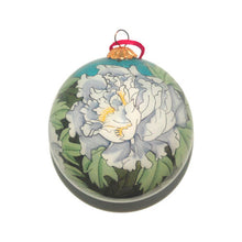 Load image into Gallery viewer, Handpainted Glass Ball, Violet Peonies