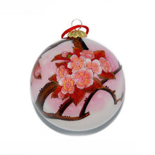 Load image into Gallery viewer, Handpainted Glass Ball, Pink Cherry Blossoms