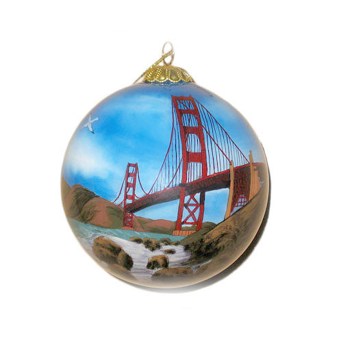 Handpainted Glass Ball, Golden Gate