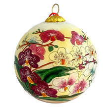 Load image into Gallery viewer, Handpainted Glass Ball, Orchids