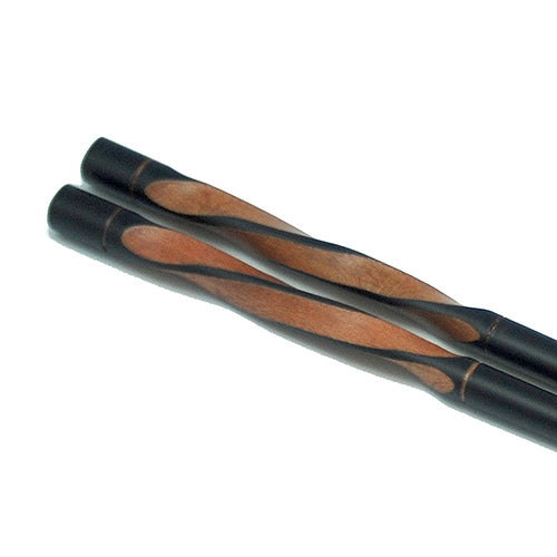 Chopsticks, Black With Red Twisted Style