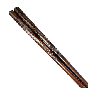 Chopsticks, Brown Long Grooves 3 Notches