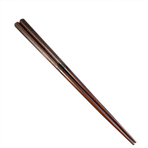 Chopsticks, Brown Long Grooves 3 Notches