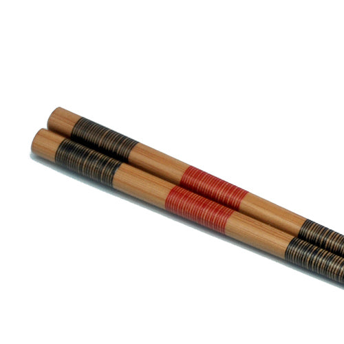 Chopsticks, Bamboo Blue Red Blue Thread.