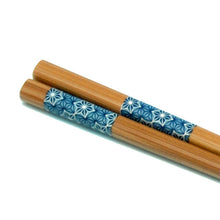 Load image into Gallery viewer, Chopsticks, Bamboo W/ Blue Bands, Stars