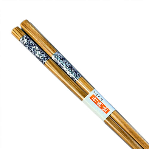 Chopsticks, Bamboo W/ Blue Bands, Swirls