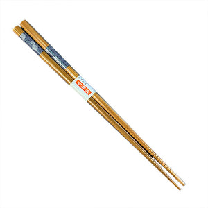 Chopsticks, Bamboo W/ Blue Bands, Swirls