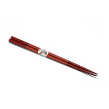 Load image into Gallery viewer, Chopsticks, Matte Red Bands W/ Black Stripe