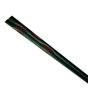 Chopsticks, Black W/ Maroon Carved