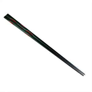 Chopsticks, Black W/ Maroon Carved