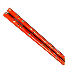 Load image into Gallery viewer, Chopsticks, Red Laquer With  Inlaid Green Shell