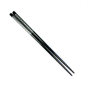 Chopsticks, Black W/ Silver Fans Pattern