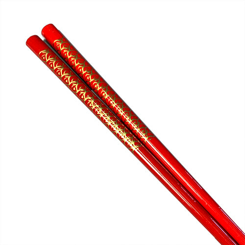 Chopsticks, Red W/ Gold Fans Pattern