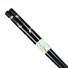 Load image into Gallery viewer, Chopsticks, All Black W/ Silver Dragonflies