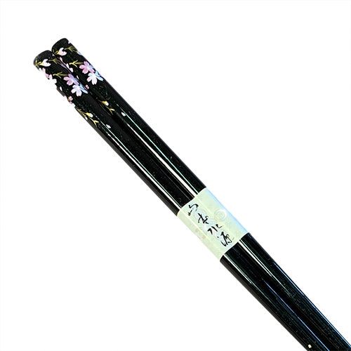 Chopsticks, Black W/ Pink Cherry Blossoms