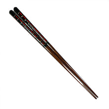 Load image into Gallery viewer, Chopsticks, Black W/ Red, Gold Raised Bands