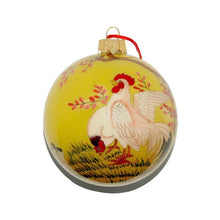 Load image into Gallery viewer, Handpainted Glass Ball, Happy Chicken Family