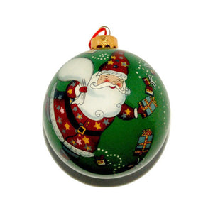 Handpainted Glass Ball, Santa Claus..