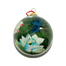 Load image into Gallery viewer, Hand Painted Glass Ball, Lotus And Bird