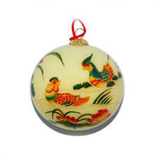 Load image into Gallery viewer, Handpainted Glass Ball, Mandarin Ducks W/ Lotus