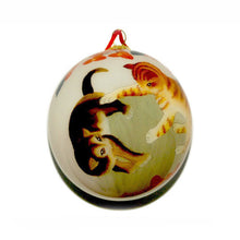 Load image into Gallery viewer, Handpainted Glass Ball, Cats At Play