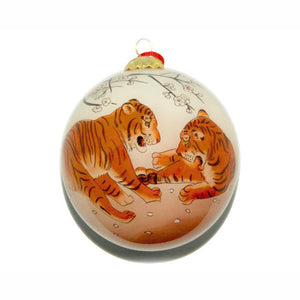Handpainted Glass Ball, Tiger