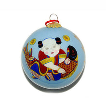 Load image into Gallery viewer, Handpainted Glass Ball, Chidren With Fish