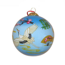 Load image into Gallery viewer, Handpainted Glass Ball, Auspicious Cranes And Cherry Blossoms