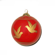 Load image into Gallery viewer, Hand Painted Glass Ball, Peace/Dove Bird