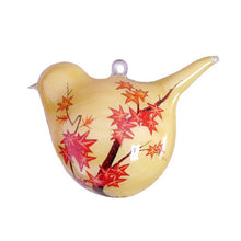 Load image into Gallery viewer, Handpainted Glass Ornament, Bird Shape, Maple Leaves In Autumn