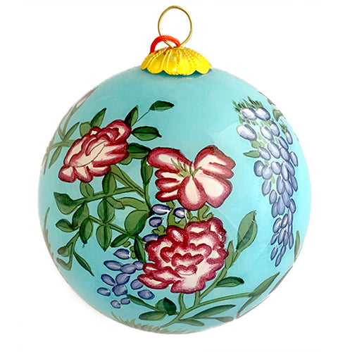 Handpainted Glass Ball, Wisteria