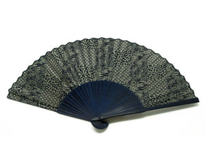 SILK FAN, SWIRLS AND PATTERS, BLUE W/BLUE FRAM (HF-205/P)