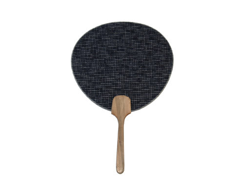 FAN, ROUND SHAPE, DARK BLUE SMALL PLAID (HF-212)