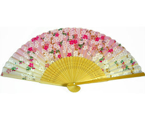 SILK FAN, LIGHT PINK SM FLOWER (HF-78)