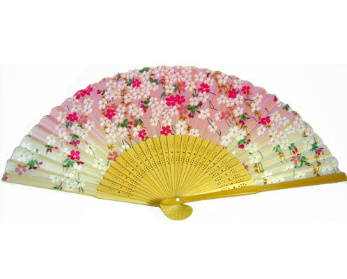 SILK FAN, LIGHT PINK SM FLOWER (HF-78)