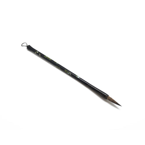 Brush, Black Lacquer W/ Inlaid Shell Handle, Badger Hair. #HSB118
