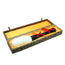 Load image into Gallery viewer, Brush, Black Ox Horn Handle, Goat Hair W/ Brocade Box. #HSB122