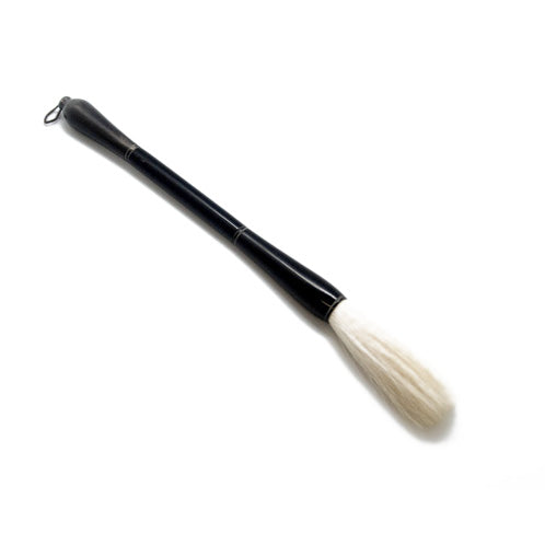 Brush, All Black Wood & Ox Horn, Goat Hair. #HSB156