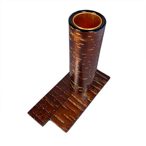 Cherry Bark,Tall Cylindrical Vase W/ 2 Cherry Bark Slats. #PT-212