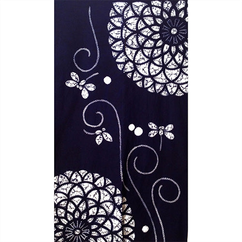 NOREN,INDIGO COTTON SHIBURI, SUN AND BUTTERFLIES.  (YN-102)